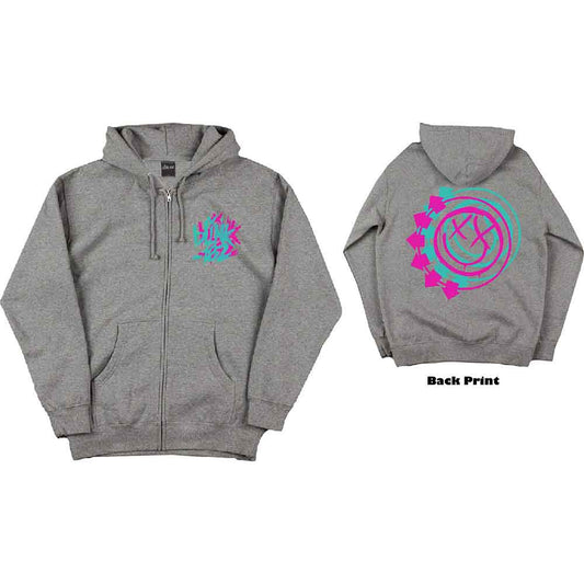 Blink-182 Zipped Hoodie: Double Six Arrow Smile