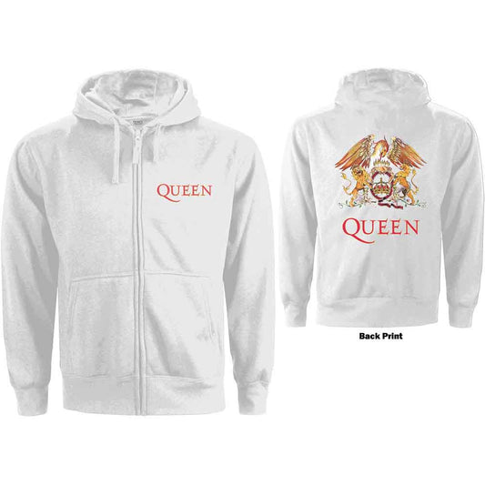 Queen Ladies Zipped Hoodie: Classic Crest