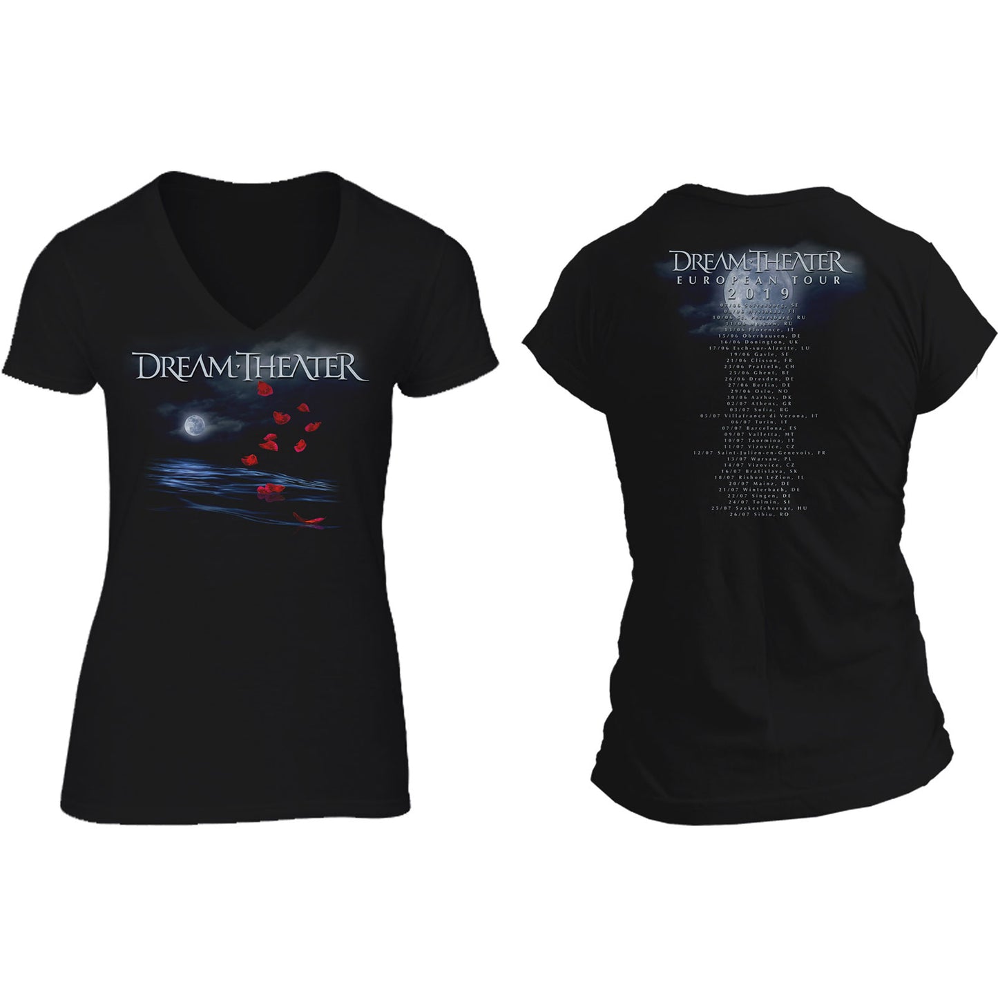 Dream Theatre Ladies T-Shirt: Rose Petals Moon