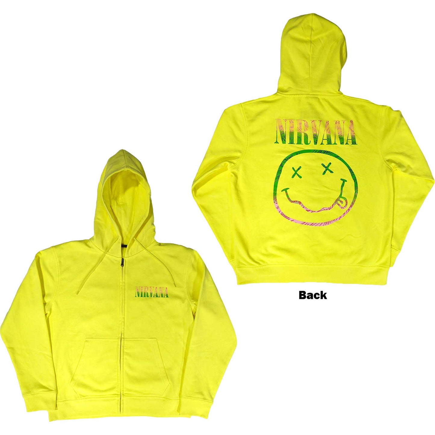 Nirvana Zipped Hoodie: Sorbet Ray Happy Face