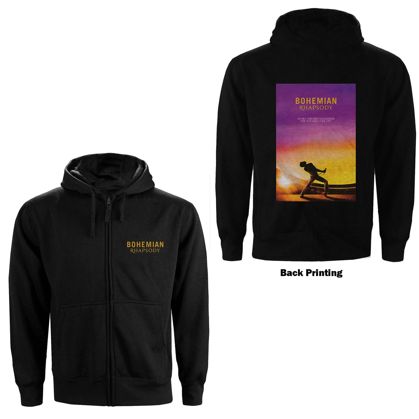 Queen Zipped Hoodie: Bohemian Rhapsody Movie Poster