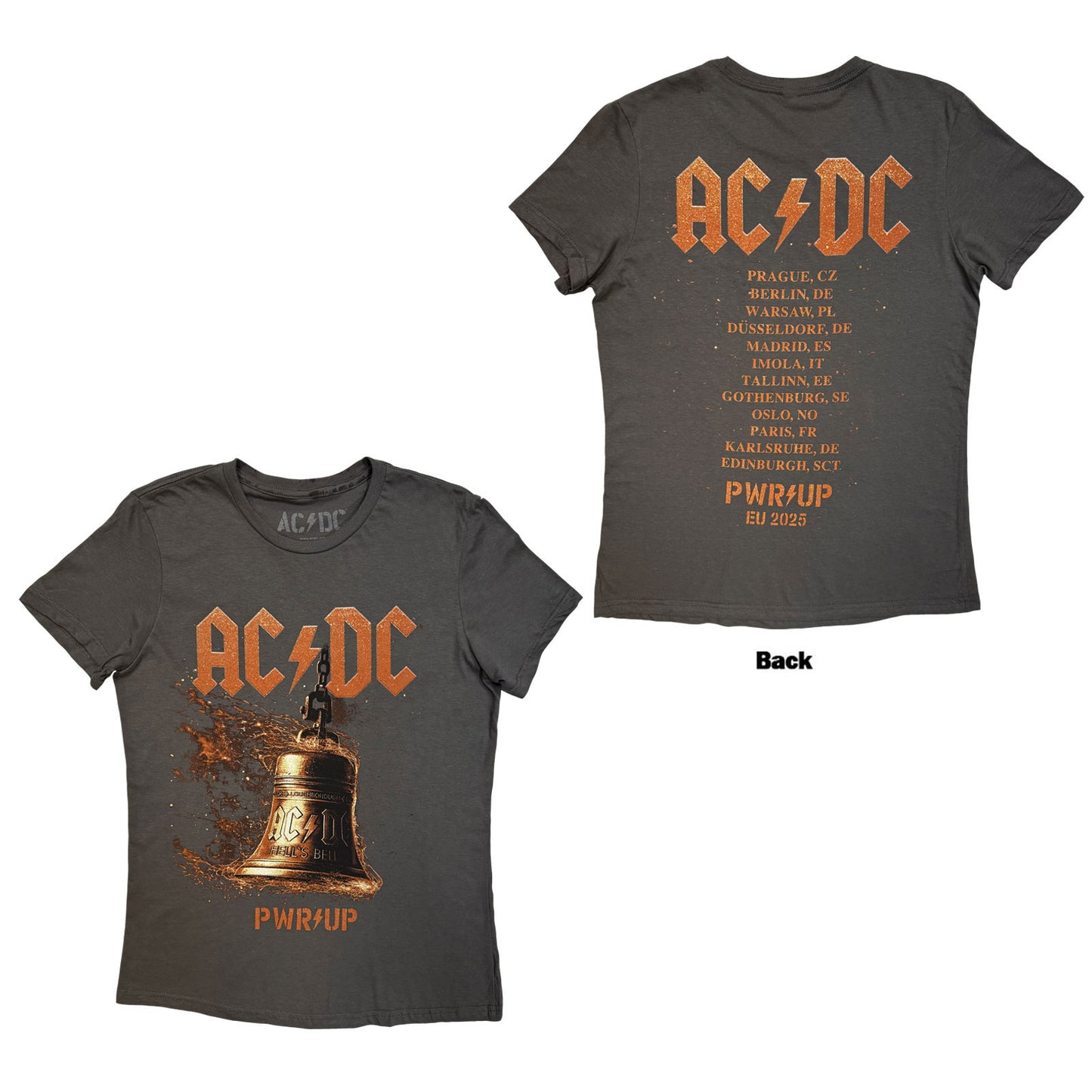 AC/DC Ladies T-Shirt: Bell Lightning EU Tour '25