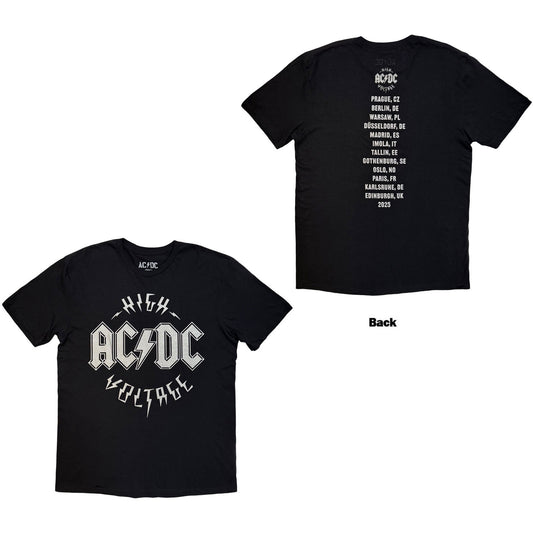 AC/DC T-Shirt: Silver High Voltage EU Tour '25