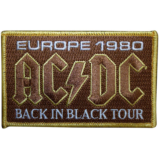 AC/DC Patch: Europe 1980 Back In Black Tour