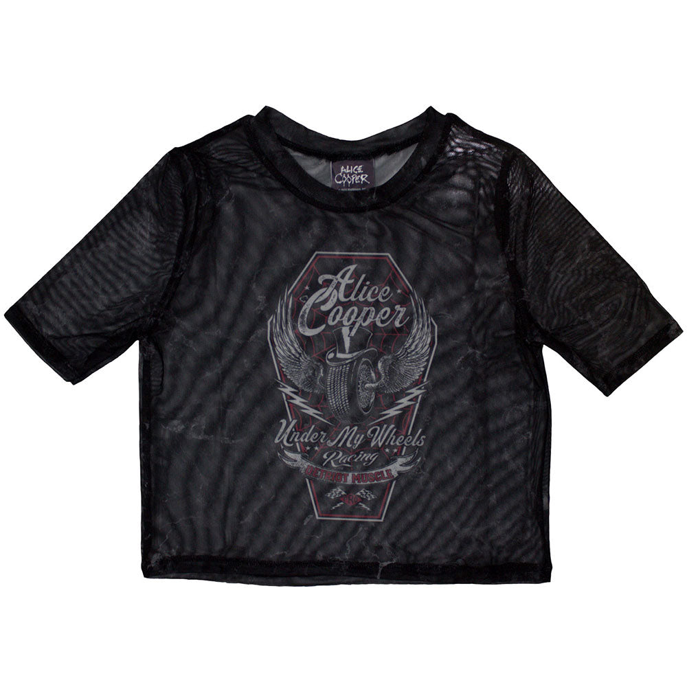 Alice Cooper Ladies Crop Top: Under My Wheels