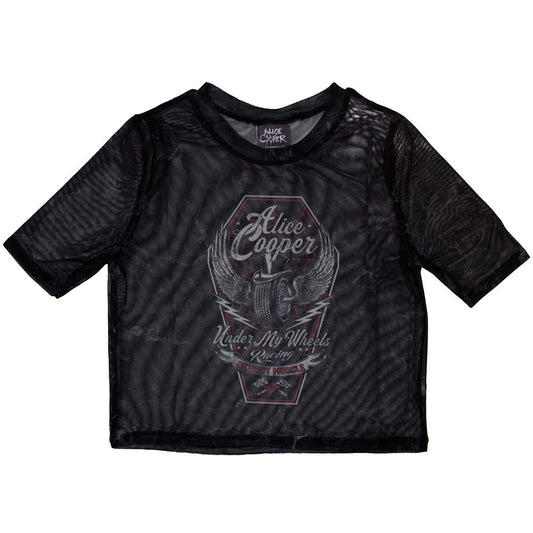 Alice Cooper Ladies Crop Top: Under My Wheels