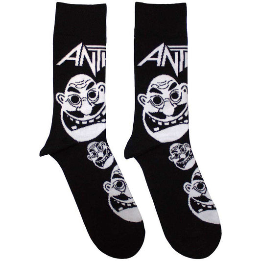 Anthrax Socks: Faces Pattern B&W