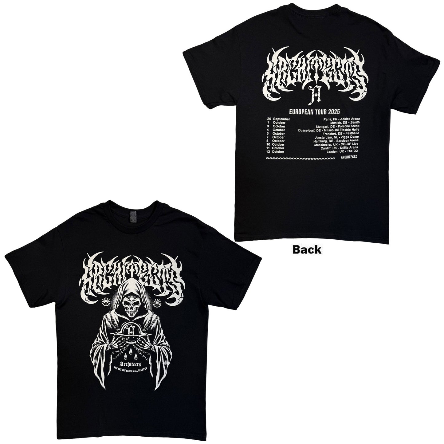 Architects T-Shirt: TSTE & AB Skeleton EU Tour 25