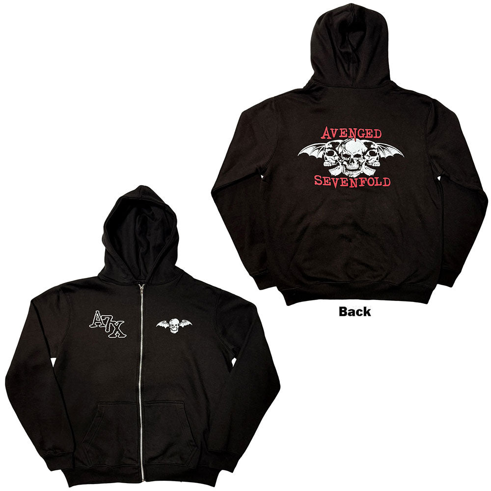 Avenged Sevenfold Zipped Hoodie: Dead Head