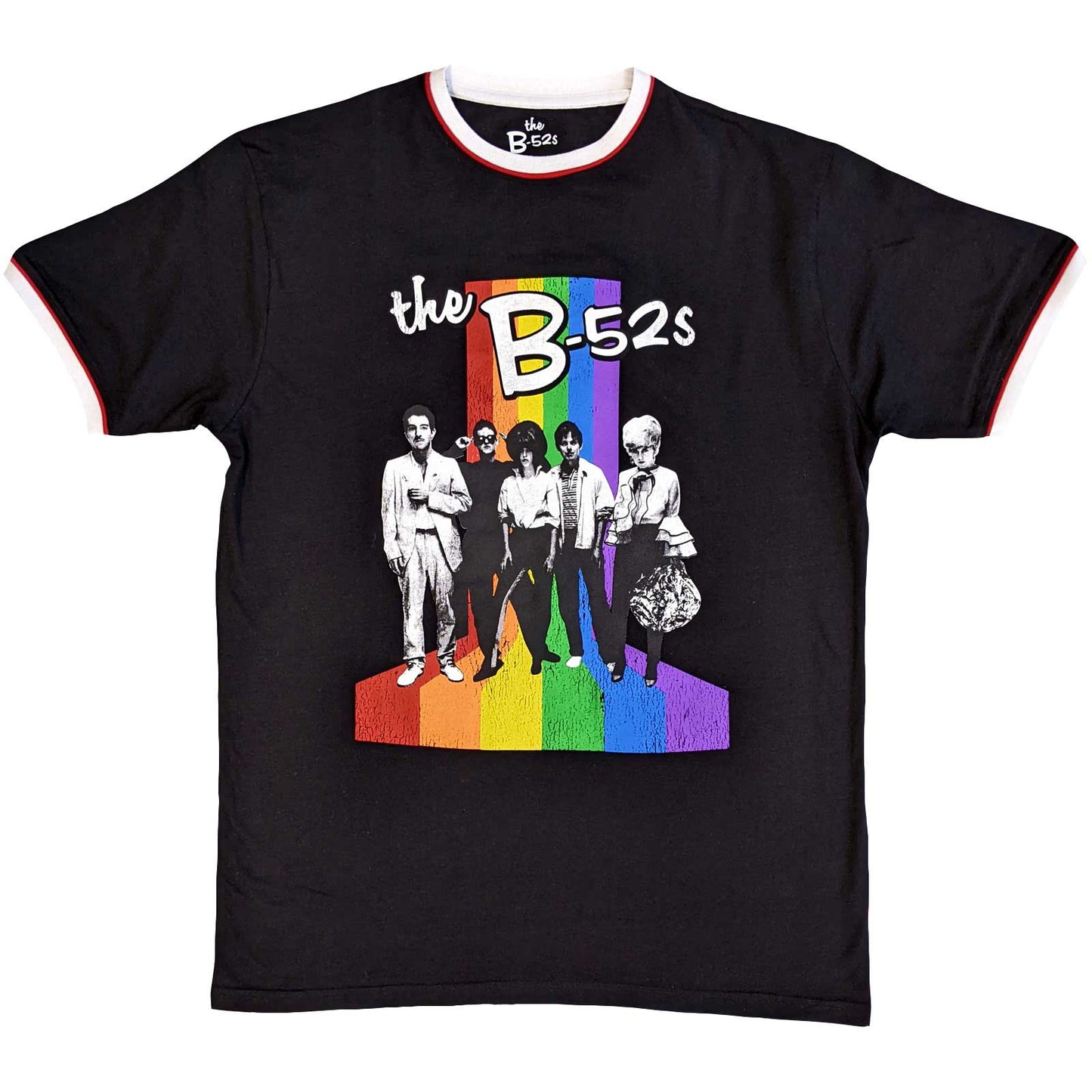 B52s T-Shirt: Rainbow Stripes