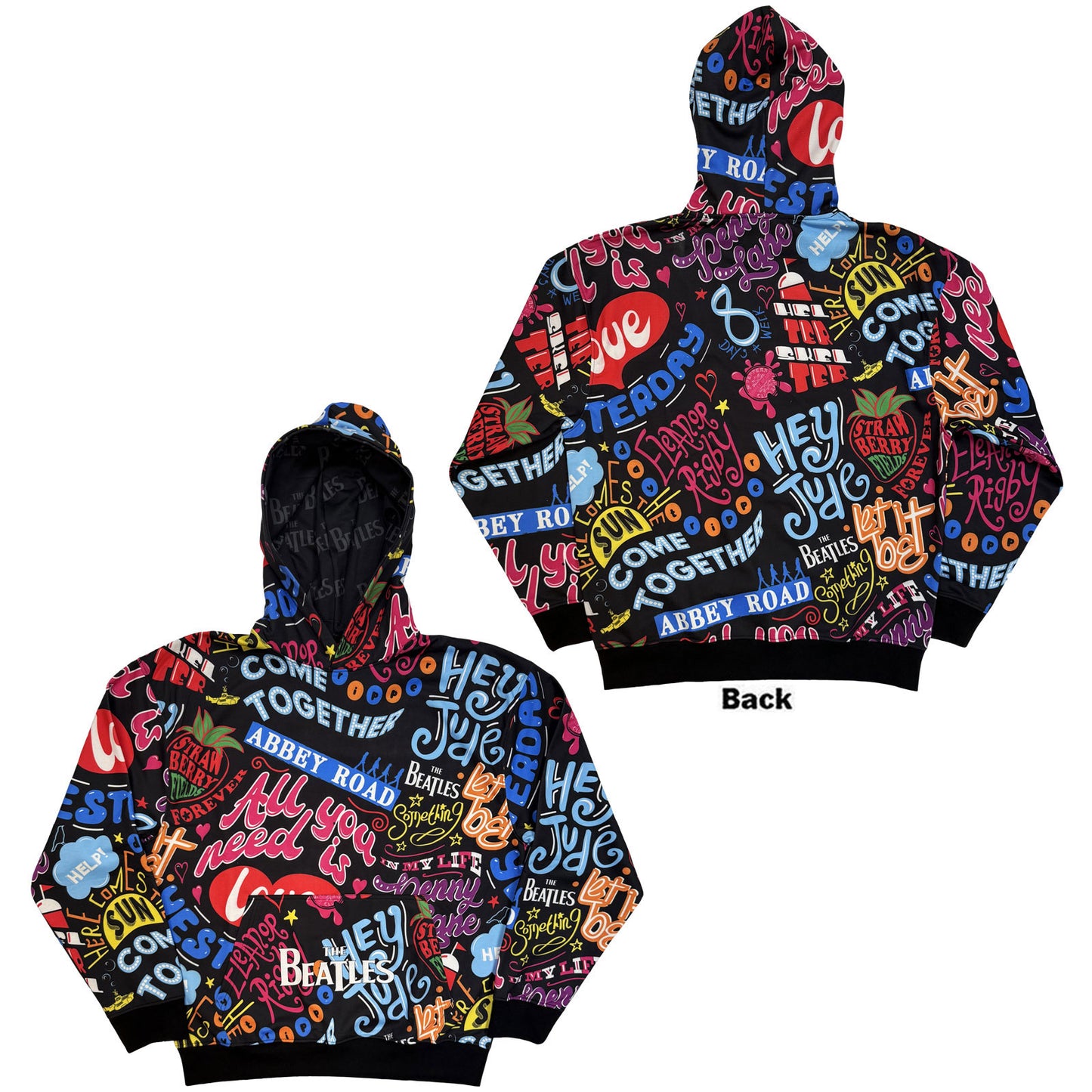 The Beatles Pullover Hoodie: Song Titles