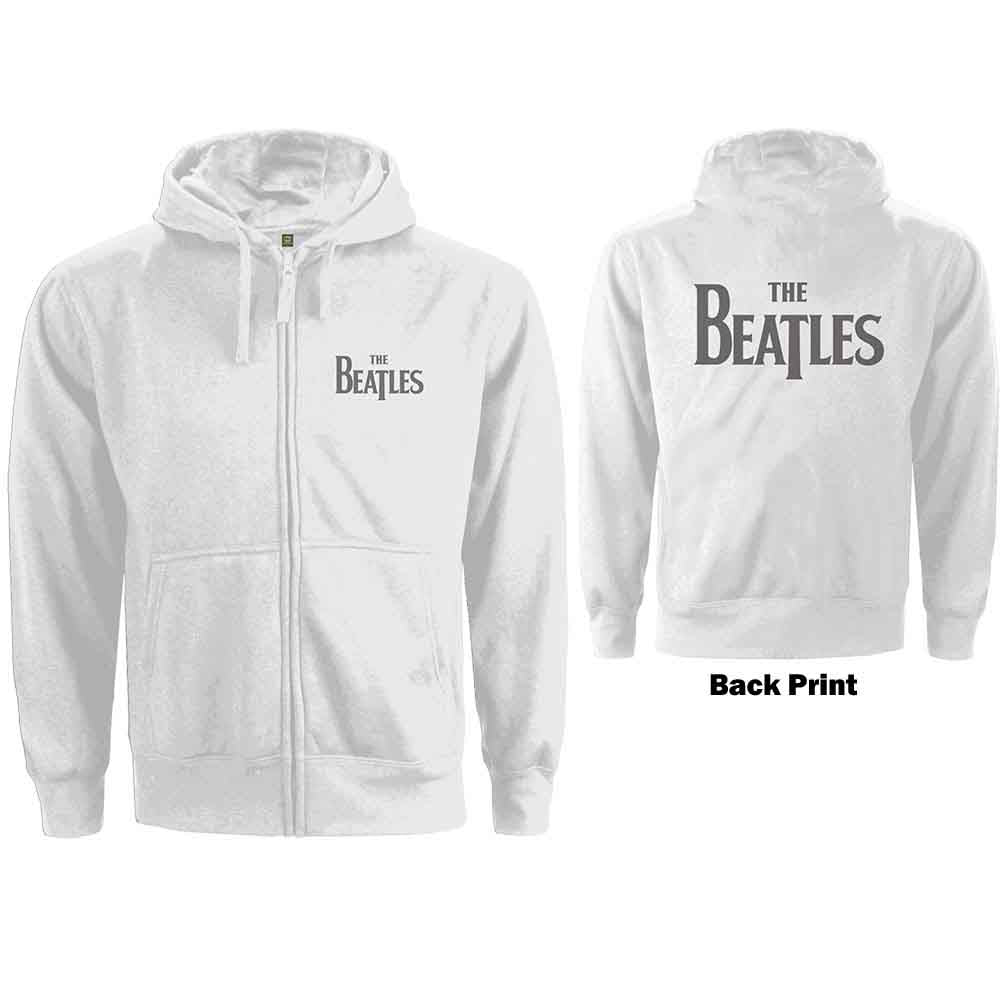 The Beatles Ladies Zipped Hoodie: Drop T Logo