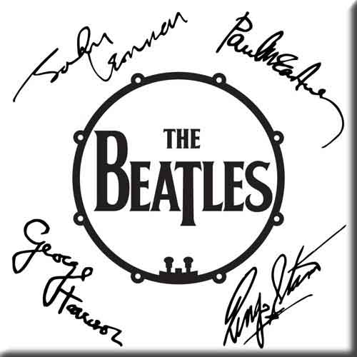 The Beatles Magnet: Signed Drum Logo