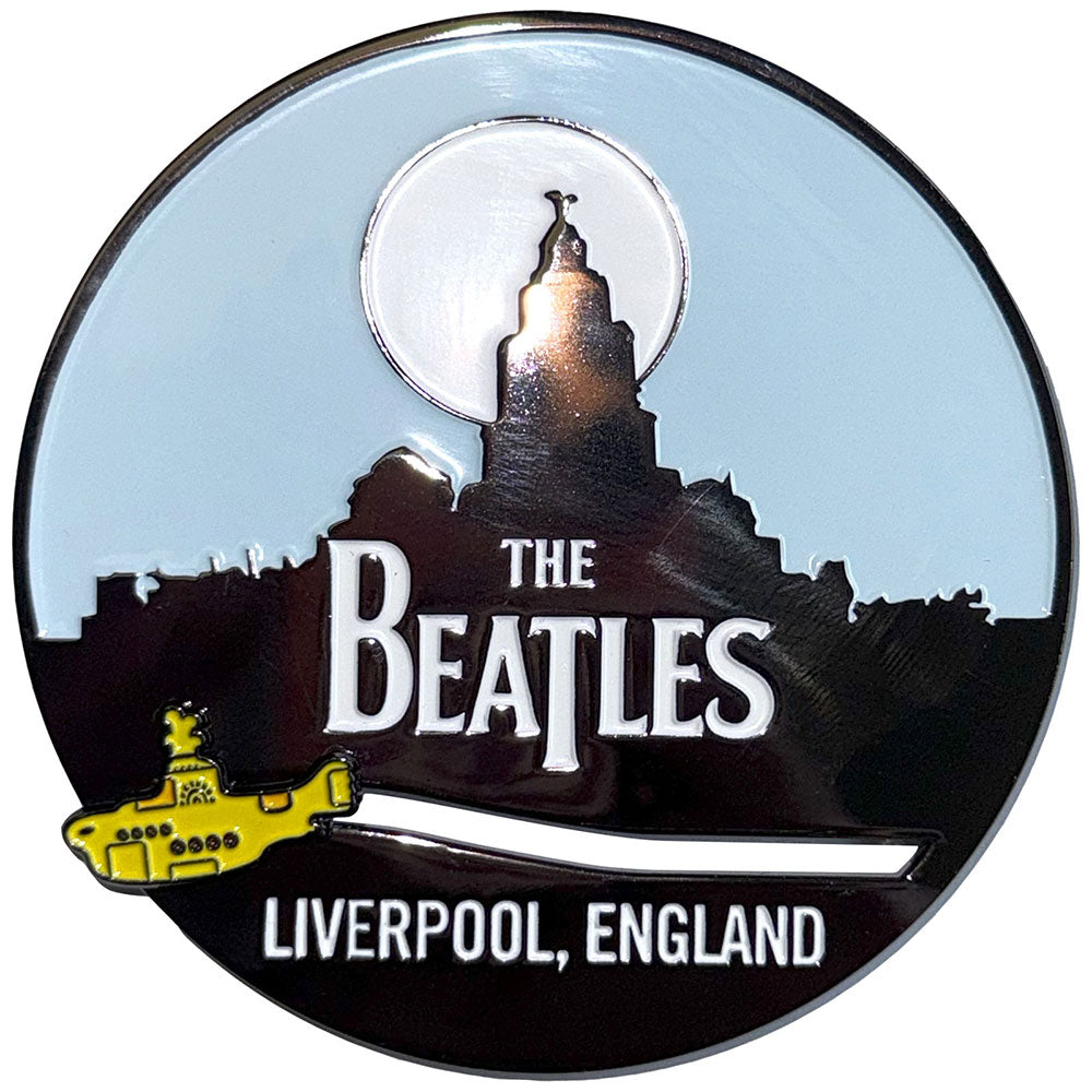 The Beatles Premium Fridge Magnet: Liverpool Skyline & Yellow Submarine