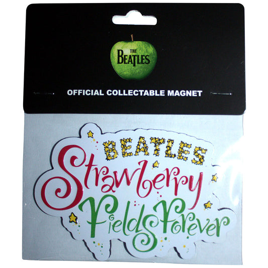 The Beatles Premium Fridge Magnet: Strawberry Fields Forever Logo Embossed