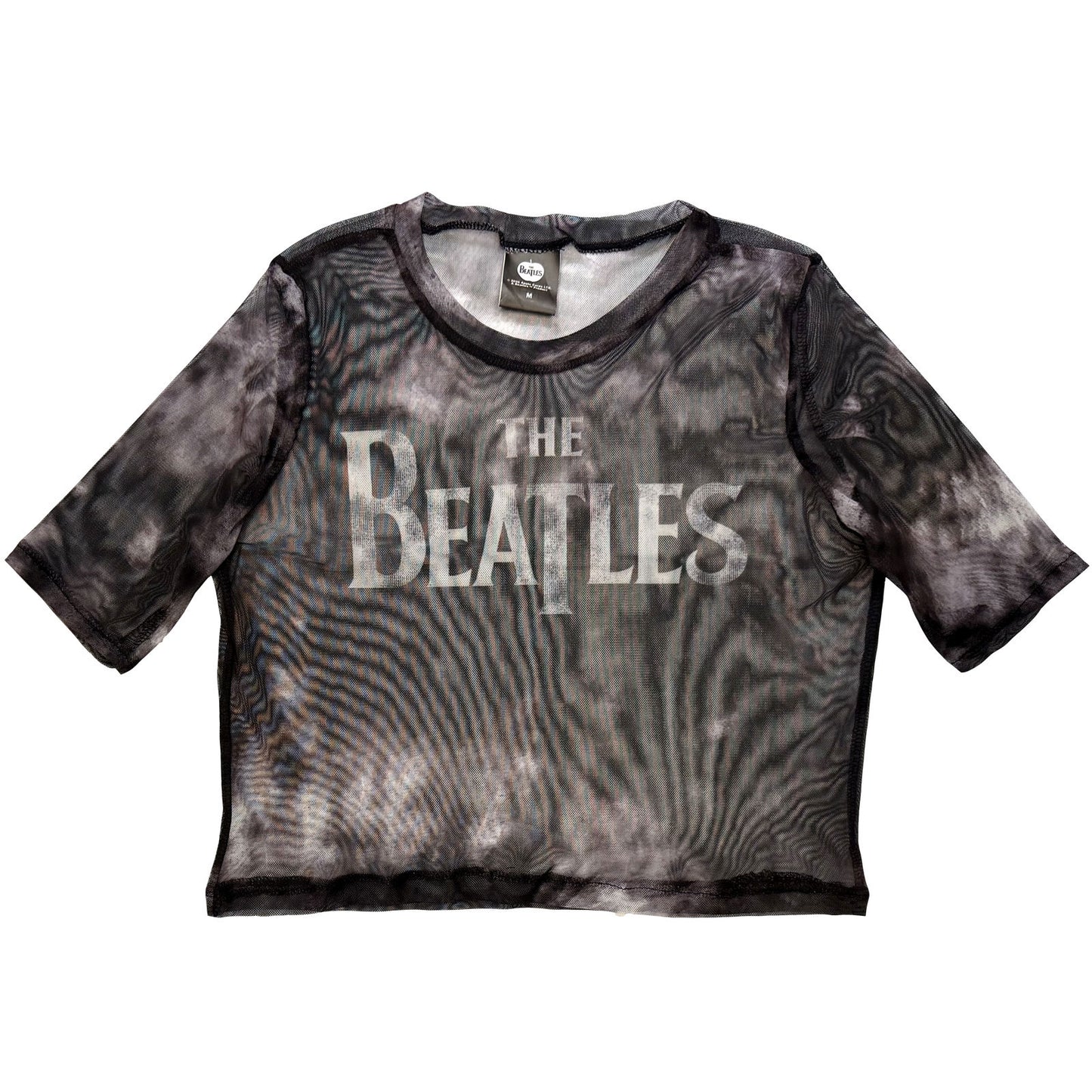 The Beatles Ladies Mesh Crop Top: Drop T Logo