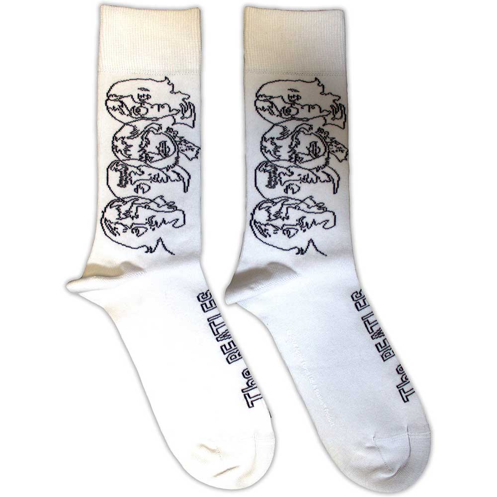 The Beatles Socks: White Album Faces Outlines