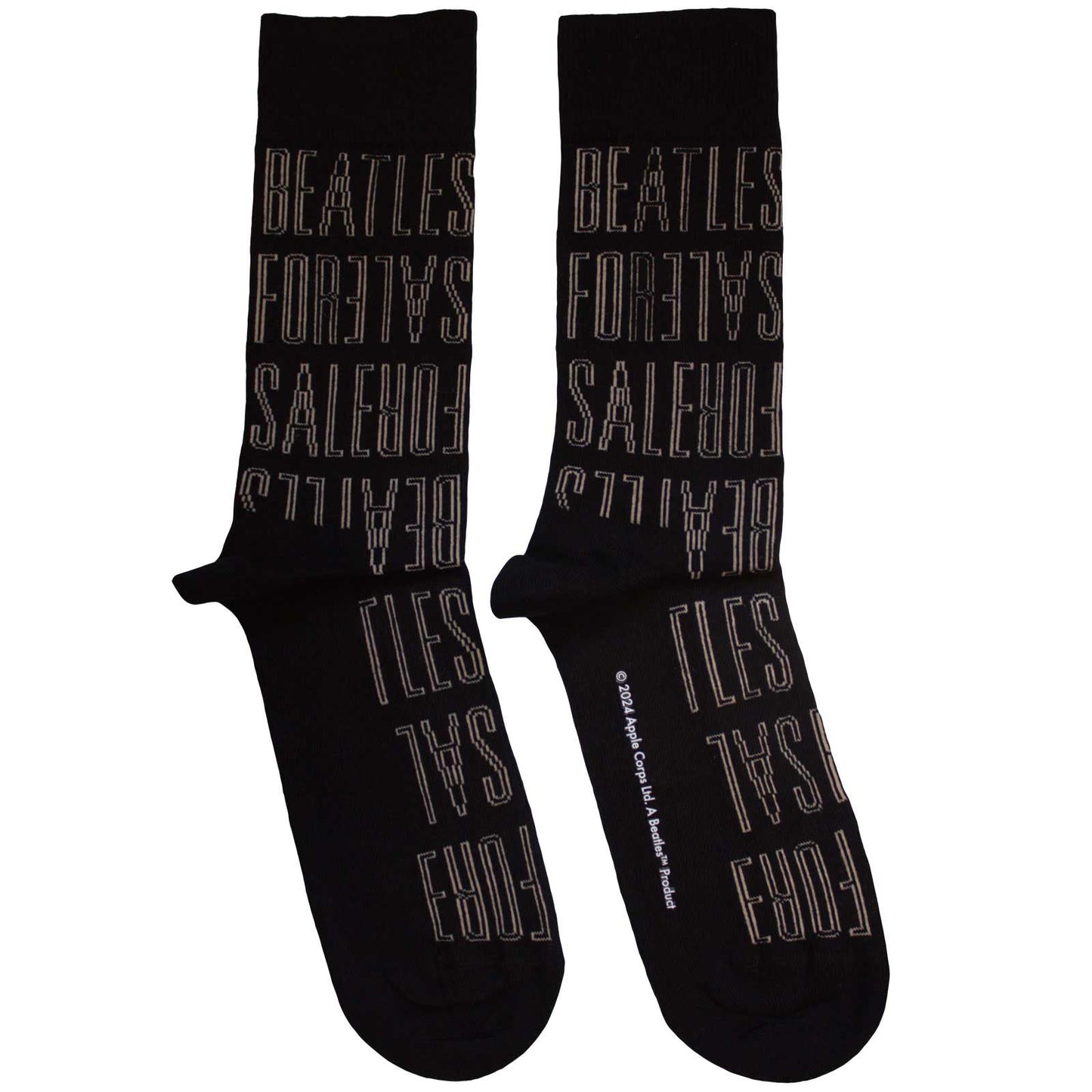 The Beatles Socks: For Sale Text Outlines Repeat