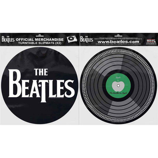 The Beatles Turntable Slipmat Set: Drop T Logo & Apple Turntable