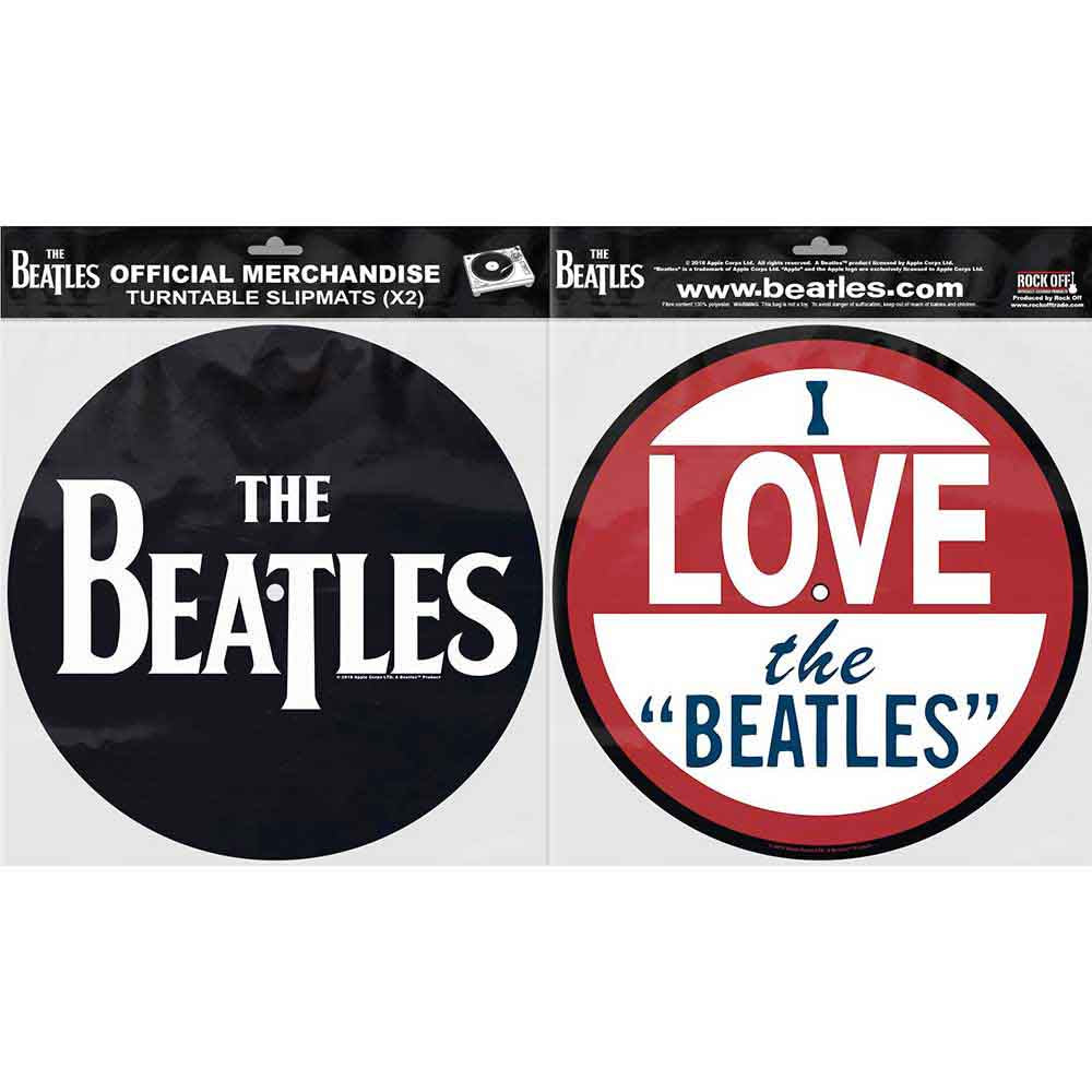 The Beatles Turntable Slipmat Set: Drop T Logo & I Love
