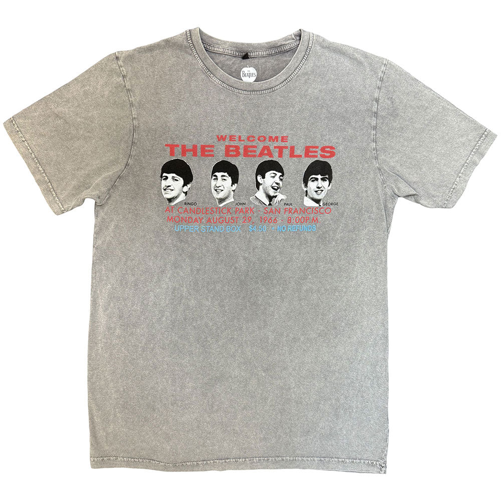 The Beatles Stone Wash T-Shirt: Candlestock Park Heads