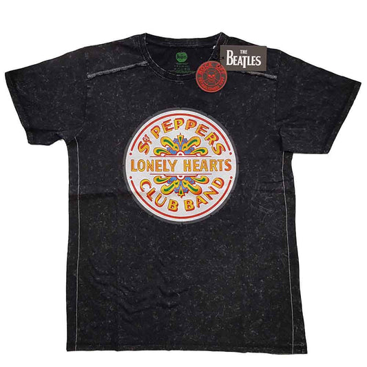 The Beatles T-Shirt: Sgt Pepper Drum Snow Wash
