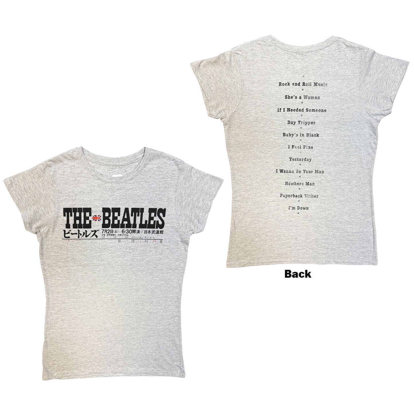 The Beatles Ladies T-Shirt: Budokan Set List