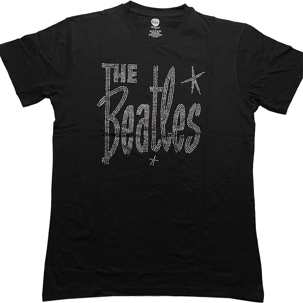 The Beatles T-Shirt: Retro Logo Crystals