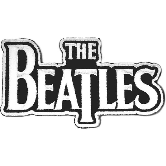 The Beatles Patch: Drop T Logo Die Cut white on black