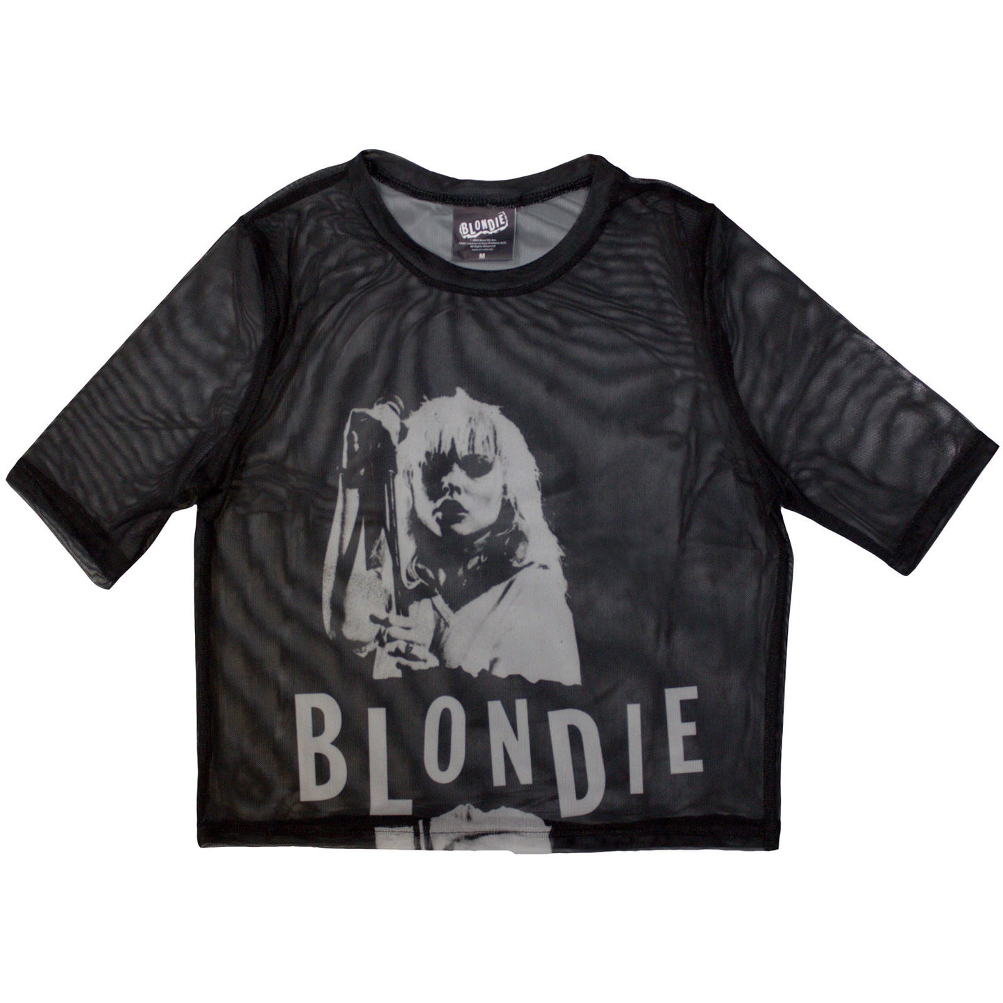 Blondie Ladies Mesh Crop Top: Mic Stand