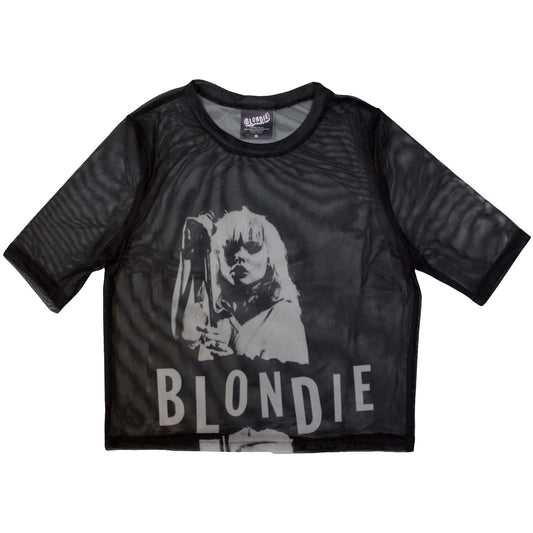 Blondie Ladies Mesh Crop Top: Mic Stand