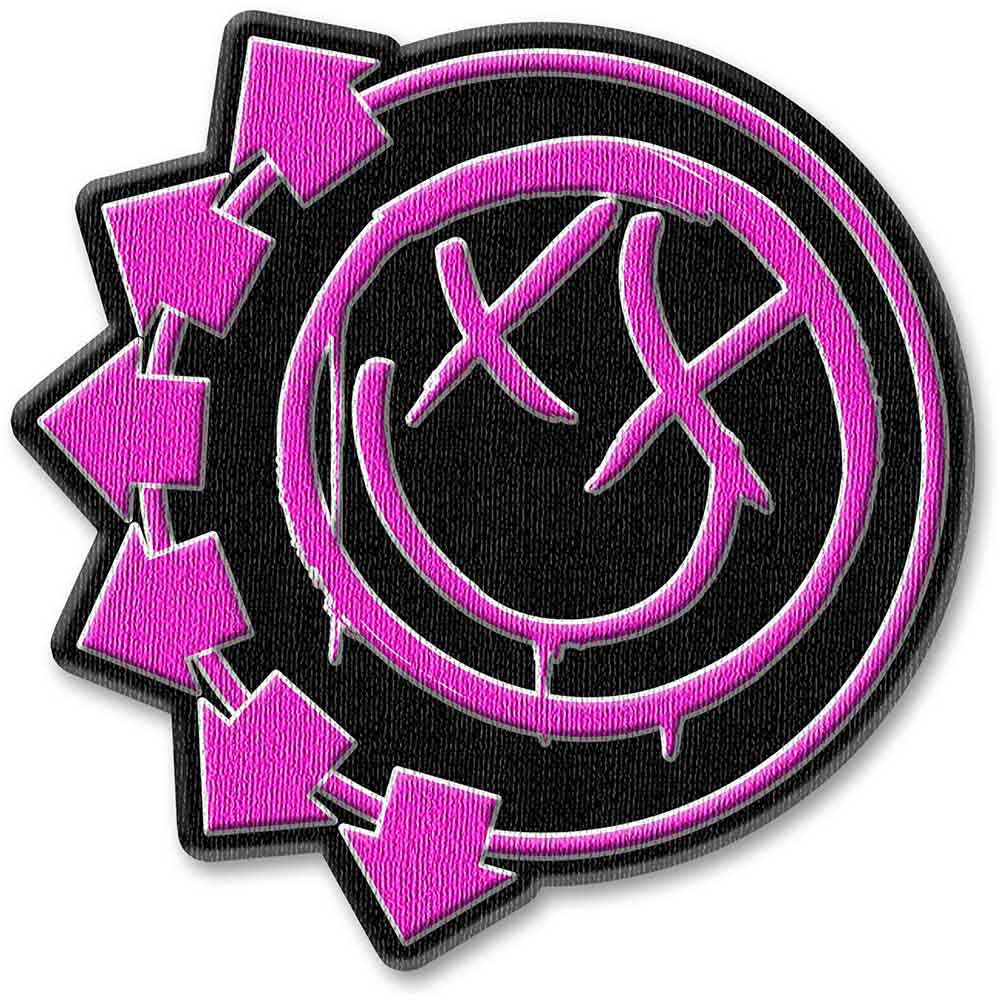 Blink-182 Patch: Pink Neon Six Arrows Smile