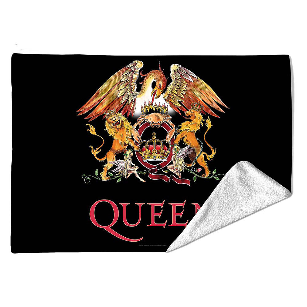 Queen Sherpa Fleece Blanket: Crest