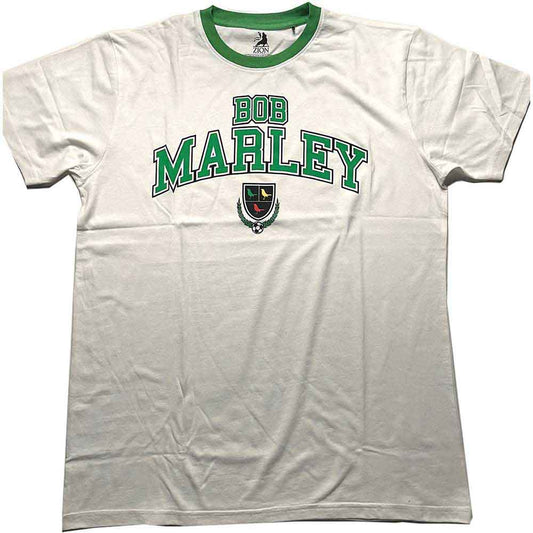 Bob Marley T-Shirt: Collegiate Crest