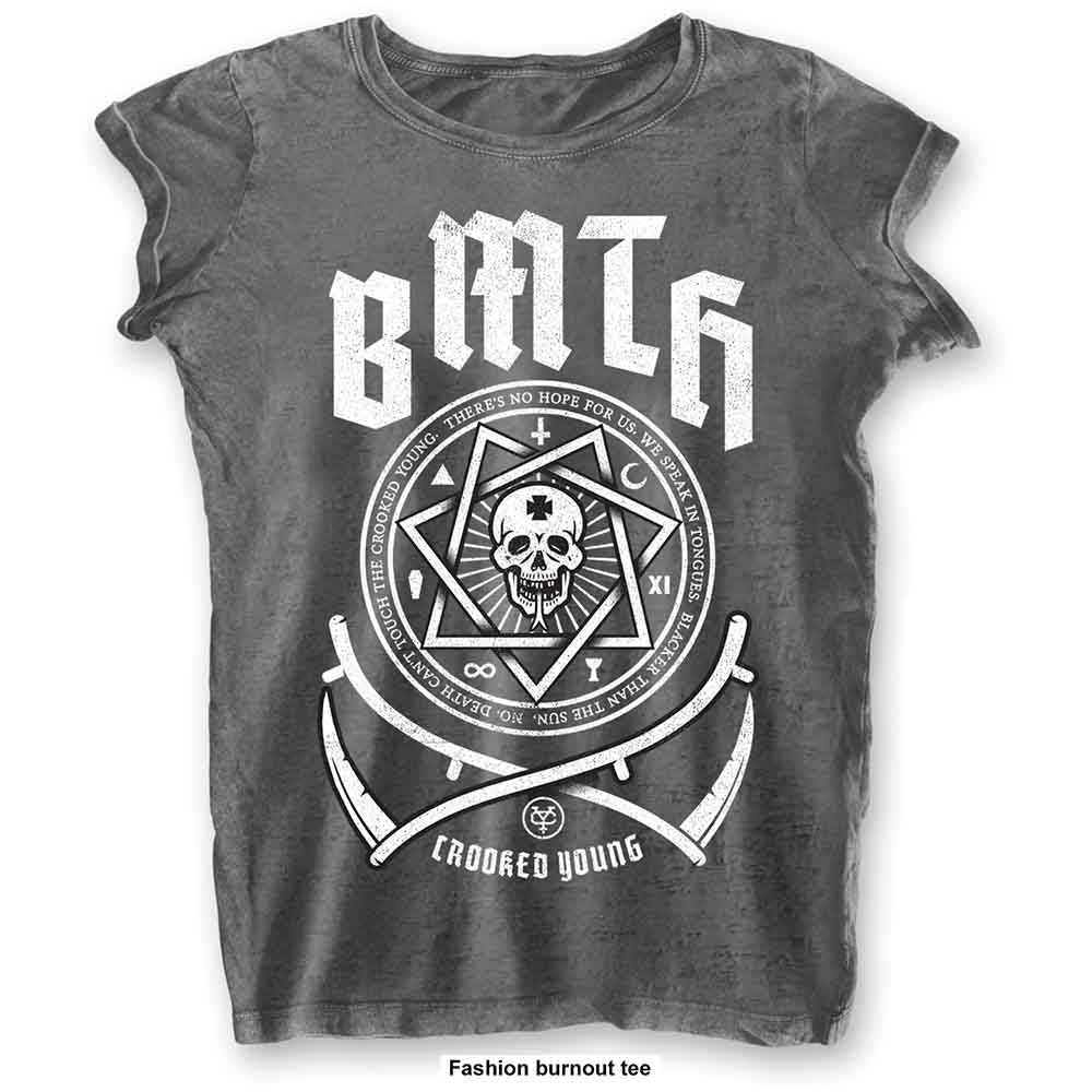Bring Me The Horizon Ladies Burnout T-Shirt: Crooked Young