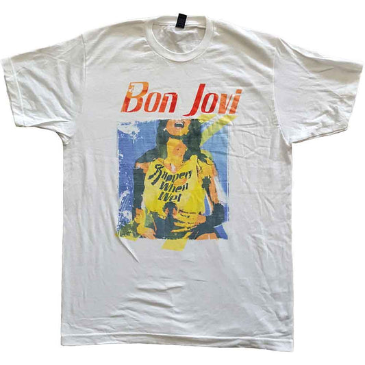 Bon Jovi T-Shirt: Slippery When Wet Original Cover