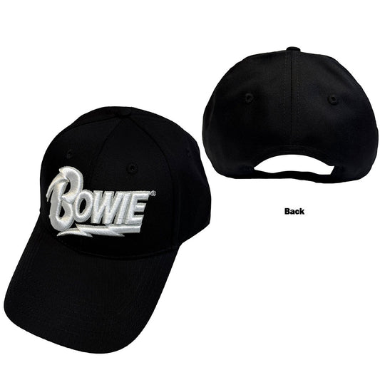 David Bowie Baseball Cap: White Flash Logo