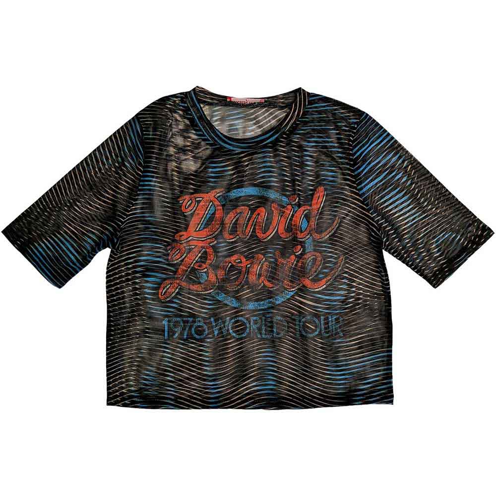 David Bowie Ladies Mesh Crop Top: 1978 World Tour