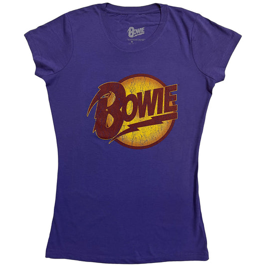 David Bowie Ladies T-Shirt: Vintage Diamond Dogs Logo