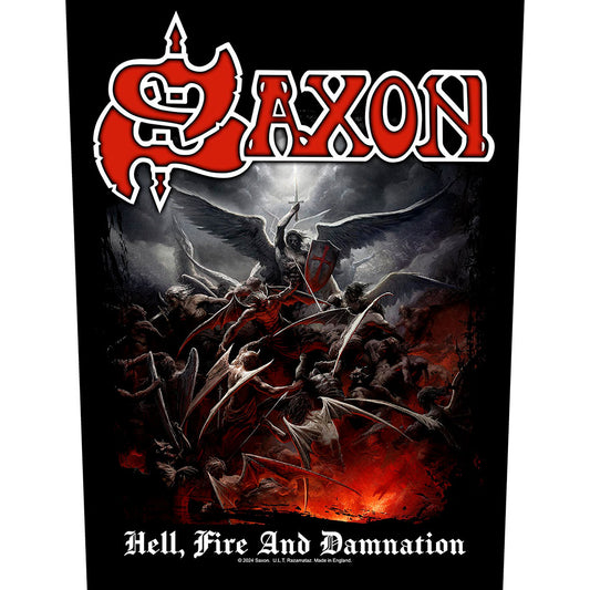 Saxon Back Patch: Hell  Fire And Damnation