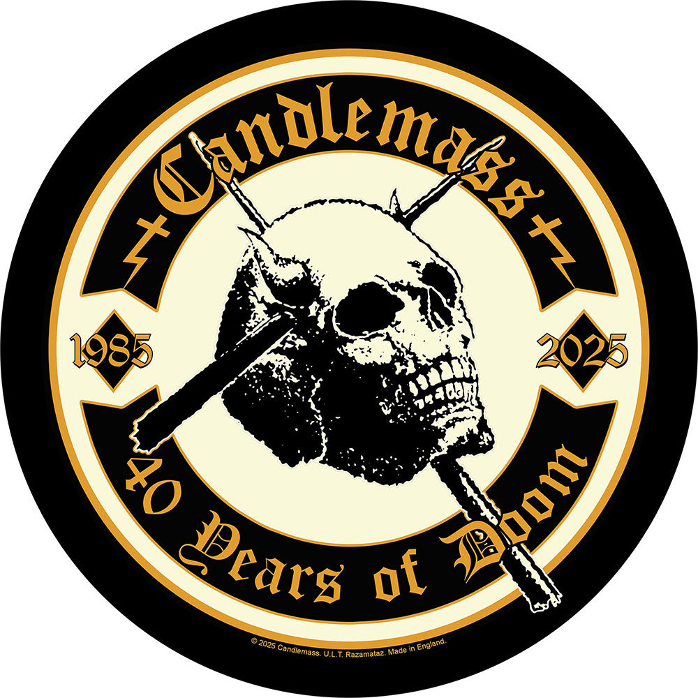 Candlemass Back Patch: 40 Years Of Doom
