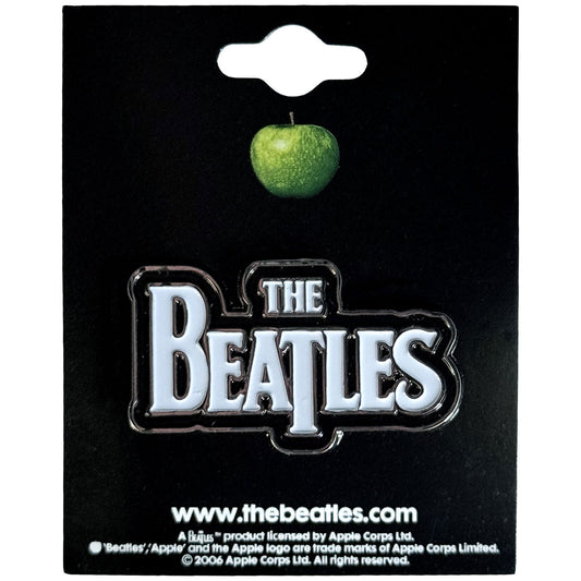 The Beatles Badge: White Drop T Logo