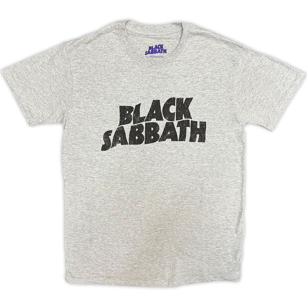 Black Sabbath T-Shirt: Black Wavy Logo