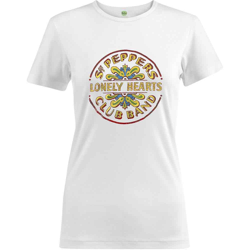 The Beatles Ladies T-Shirt: Sgt Pepper Drum Colour Foil