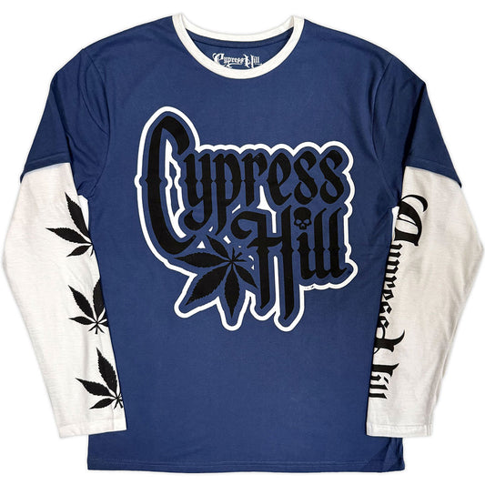 Cypress Hill Layered Long Sleeve T-Shirt: Leaf & Logo