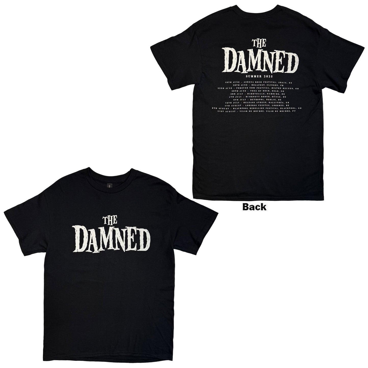 The Damned T-Shirt: Logo EU Tour Summer 25