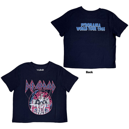 Def Leppard Ladies Crop Top: Pyro Tour