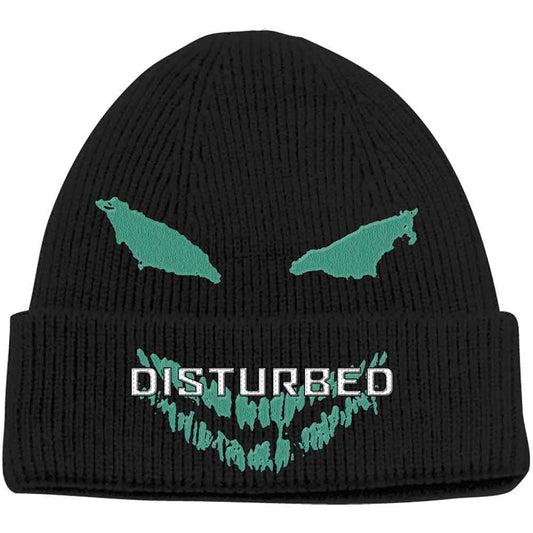 Disturbed Beanie Hat: Green Face