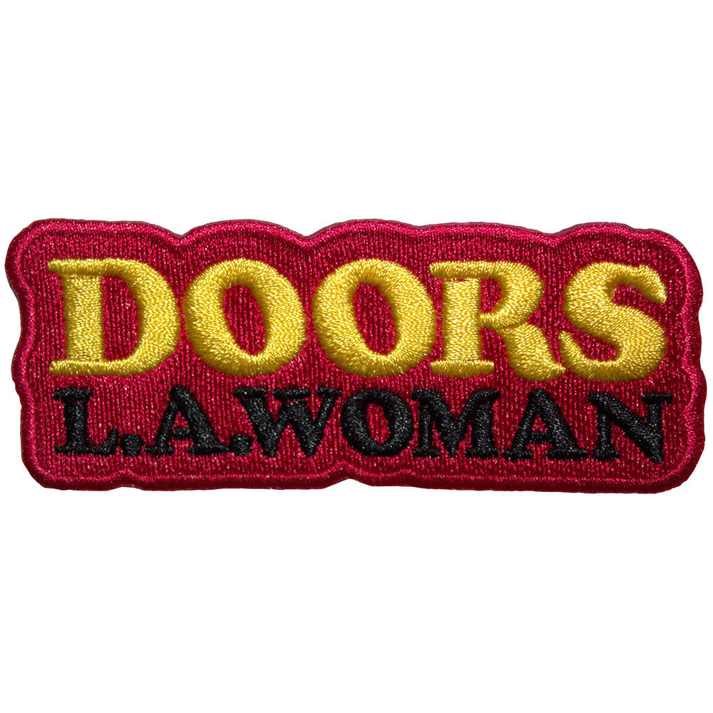 The Doors Patch: LA Woman Text Logo on Red