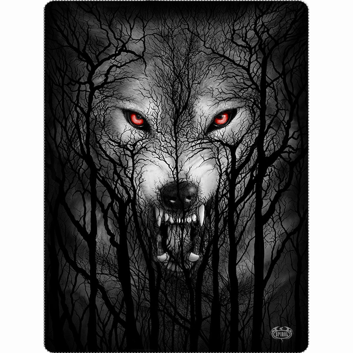 Spiral Fleece Blanket: Forest Wolf